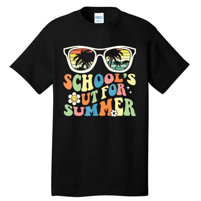 Last Day Of School Graduation Groovy Schools Out For Summer Tall T-Shirt