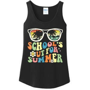 Last Day Of School Graduation Groovy Schools Out For Summer Ladies Essential Tank