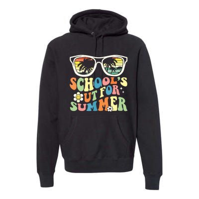 Last Day Of School Graduation Groovy Schools Out For Summer Premium Hoodie