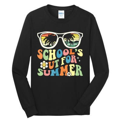 Last Day Of School Graduation Groovy Schools Out For Summer Tall Long Sleeve T-Shirt