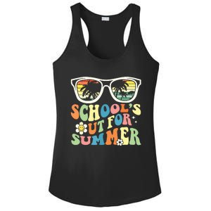 Last Day Of School Graduation Groovy Schools Out For Summer Ladies PosiCharge Competitor Racerback Tank