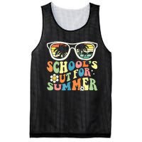 Last Day Of School Graduation Groovy Schools Out For Summer Mesh Reversible Basketball Jersey Tank