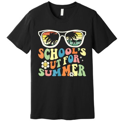 Last Day Of School Graduation Groovy Schools Out For Summer Premium T-Shirt