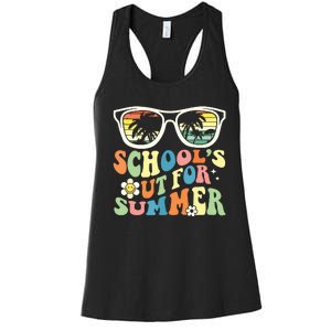 Last Day Of School Graduation Groovy Schools Out For Summer Women's Racerback Tank