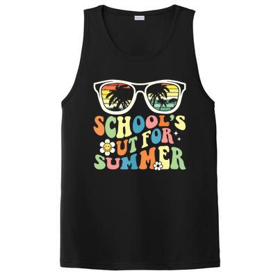 Last Day Of School Graduation Groovy Schools Out For Summer PosiCharge Competitor Tank