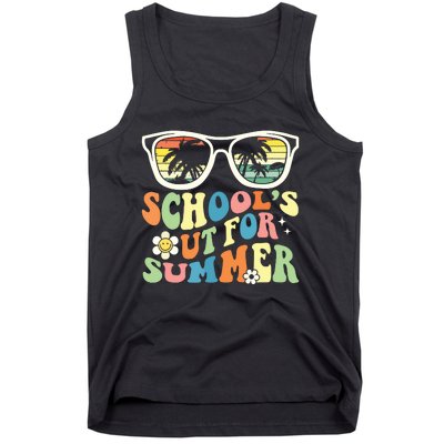 Last Day Of School Graduation Groovy Schools Out For Summer Tank Top