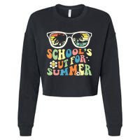 Last Day Of School Graduation Groovy Schools Out For Summer Cropped Pullover Crew