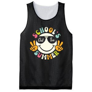 Last Day Of School Graduation Groovy Schools Out For Summer Mesh Reversible Basketball Jersey Tank