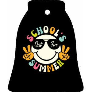 Last Day Of School Graduation Groovy Schools Out For Summer Ceramic Bell Ornament