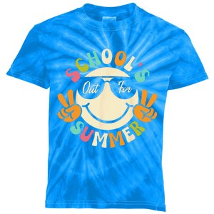 Last Day Of School Graduation Groovy Schools Out For Summer Kids Tie-Dye T-Shirt