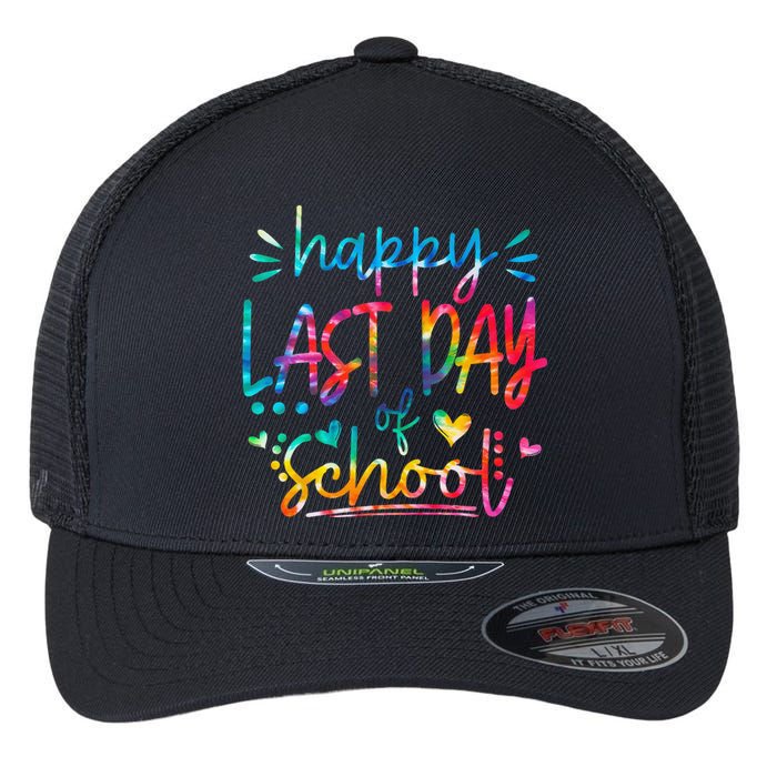 Last Day of School Tie Dye School Graduation Gifts Flexfit Unipanel Trucker Cap