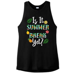 Last Day Of School Is It Summer Break Yet Teacher Vacation Ladies PosiCharge Tri-Blend Wicking Tank