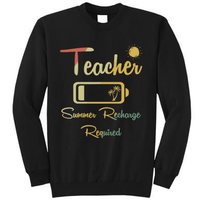 Last Day Of School Vintage Teacher Summer Recharge Required Sweatshirt