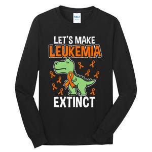 Leukemia Dinosaur Orange Ribbon Hematologist Reptile Fossil Tall Long Sleeve T-Shirt