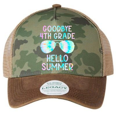 Last Day Of School Goodbye 4Th Grade Hello Summer Tie Dye Cool Gift Legacy Tie Dye Trucker Hat