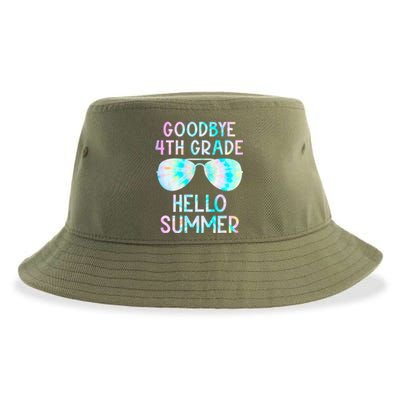 Last Day Of School Goodbye 4Th Grade Hello Summer Tie Dye Cool Gift Sustainable Bucket Hat