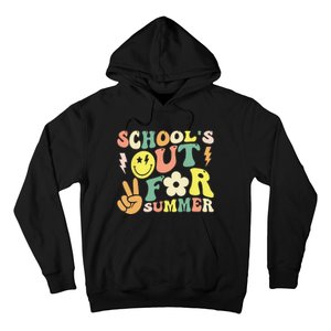 Last Day Of School Groovy Schools Out For Summer Teacher Hoodie