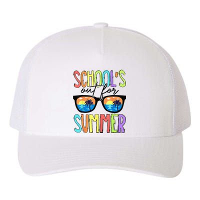 Last Day Of School Schools Out For Summer Teacher Vintage Yupoong Adult 5-Panel Trucker Hat