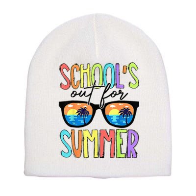 Last Day Of School Schools Out For Summer Teacher Vintage Short Acrylic Beanie