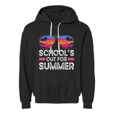 Last Day Of School Retro Schools Out For Summer Teacher Garment-Dyed Fleece Hoodie