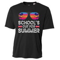 Last Day Of School Retro Schools Out For Summer Teacher Cooling Performance Crew T-Shirt