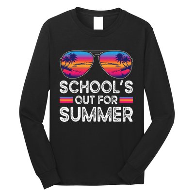 Last Day Of School Retro Schools Out For Summer Teacher Long Sleeve Shirt