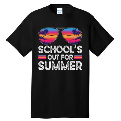 Last Day Of School Retro Schools Out For Summer Teacher Tall T-Shirt