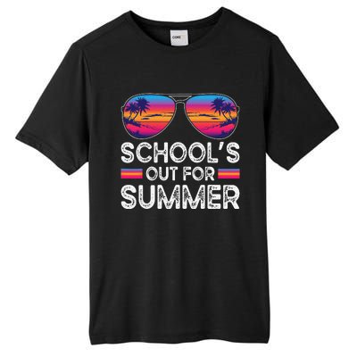 Last Day Of School Retro Schools Out For Summer Teacher Tall Fusion ChromaSoft Performance T-Shirt