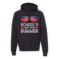 Last Day Of School Retro Schools Out For Summer Teacher Premium Hoodie