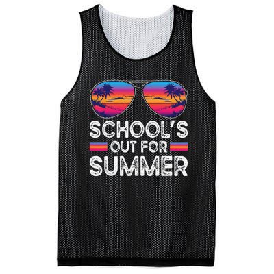 Last Day Of School Retro Schools Out For Summer Teacher Mesh Reversible Basketball Jersey Tank