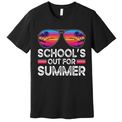 Last Day Of School Retro Schools Out For Summer Teacher Premium T-Shirt