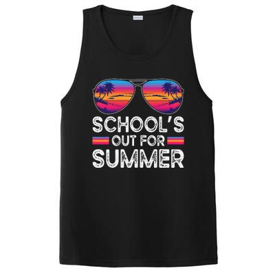 Last Day Of School Retro Schools Out For Summer Teacher PosiCharge Competitor Tank