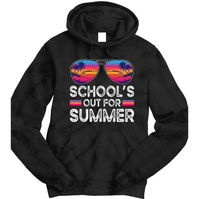 Last Day Of School Retro Schools Out For Summer Teacher Tie Dye Hoodie