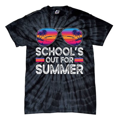 Last Day Of School Retro Schools Out For Summer Teacher Tie-Dye T-Shirt