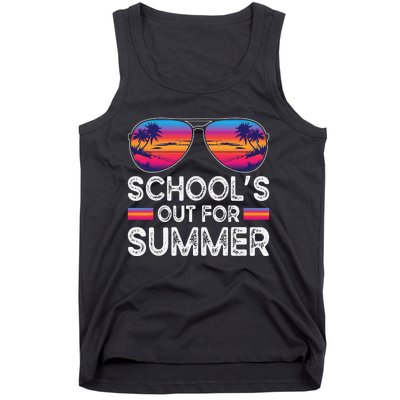 Last Day Of School Retro Schools Out For Summer Teacher Tank Top