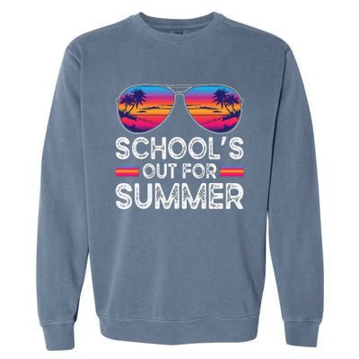 Last Day Of School Retro Schools Out For Summer Teacher Garment-Dyed Sweatshirt