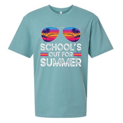 Last Day Of School Retro Schools Out For Summer Teacher Sueded Cloud Jersey T-Shirt