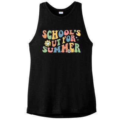 Last Day Of School Schools Out For Summer Teacher Ladies PosiCharge Tri-Blend Wicking Tank