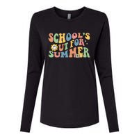 Last Day Of School Schools Out For Summer Teacher Womens Cotton Relaxed Long Sleeve T-Shirt