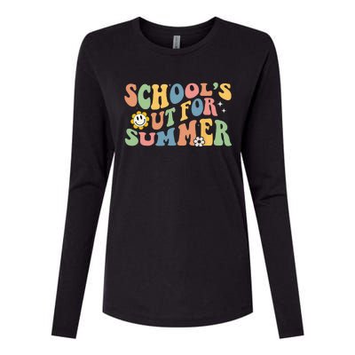 Last Day Of School Schools Out For Summer Teacher Womens Cotton Relaxed Long Sleeve T-Shirt