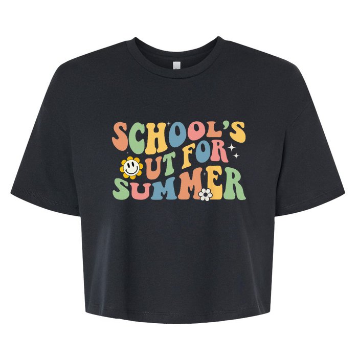 Last Day Of School Schools Out For Summer Teacher Bella+Canvas Jersey Crop Tee