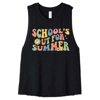 Last Day Of School Schools Out For Summer Teacher Women's Racerback Cropped Tank