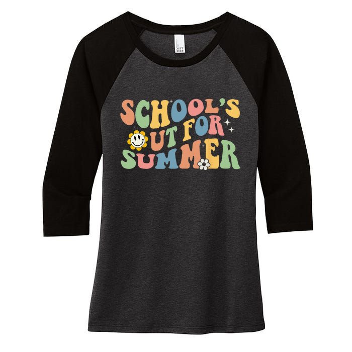 Last Day Of School Schools Out For Summer Teacher Women's Tri-Blend 3/4-Sleeve Raglan Shirt