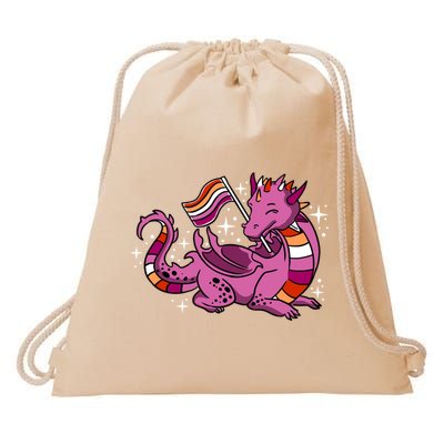 Lesbian Dragon Orange Pink Lesbian Pride Cute Gift Drawstring Bag