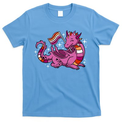 Lesbian Dragon Orange Pink Lesbian Pride Cute Gift T-Shirt