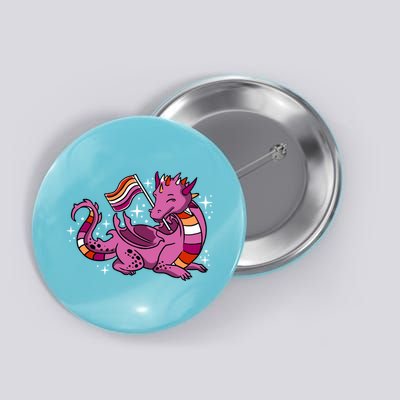 Lesbian Dragon Orange Pink Lesbian Pride Cute Gift Button