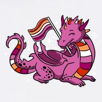 Lesbian Dragon Orange Pink Lesbian Pride Cute Gift Hoodie