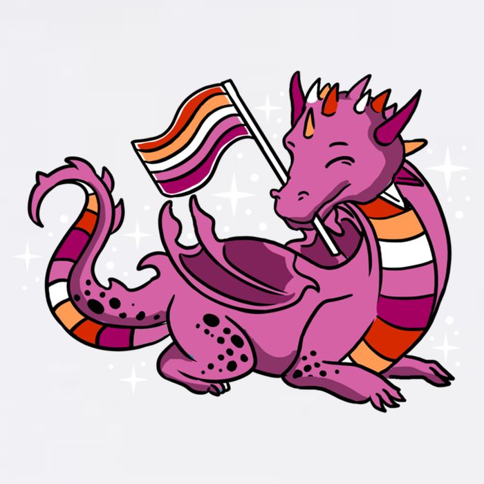 Lesbian Dragon Orange Pink Lesbian Pride Cute Gift Hoodie