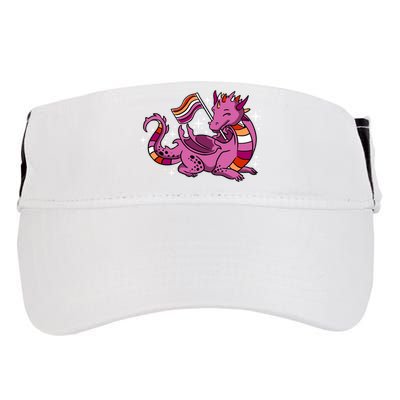 Lesbian Dragon Orange Pink Lesbian Pride Cute Gift Adult Drive Performance Visor