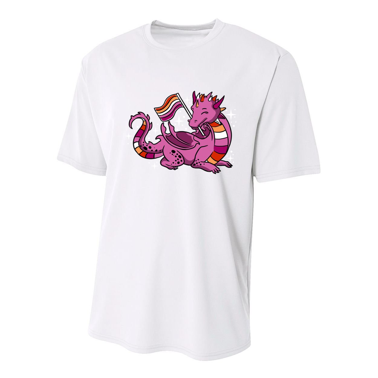 Lesbian Dragon Orange Pink Lesbian Pride Cute Gift Youth Performance Sprint T-Shirt
